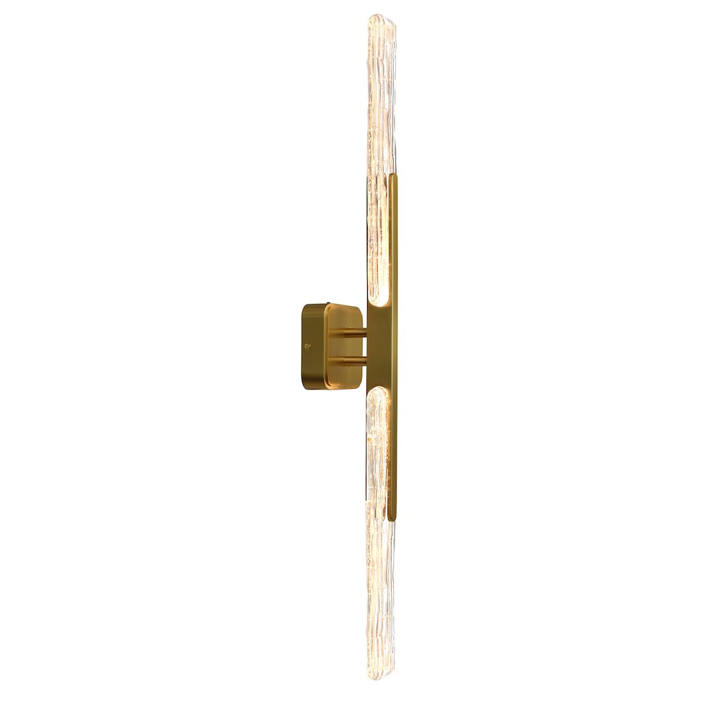 Curva Integrated LED 36in Brass Vanity Light with Handcrafted Glass. Picture 3