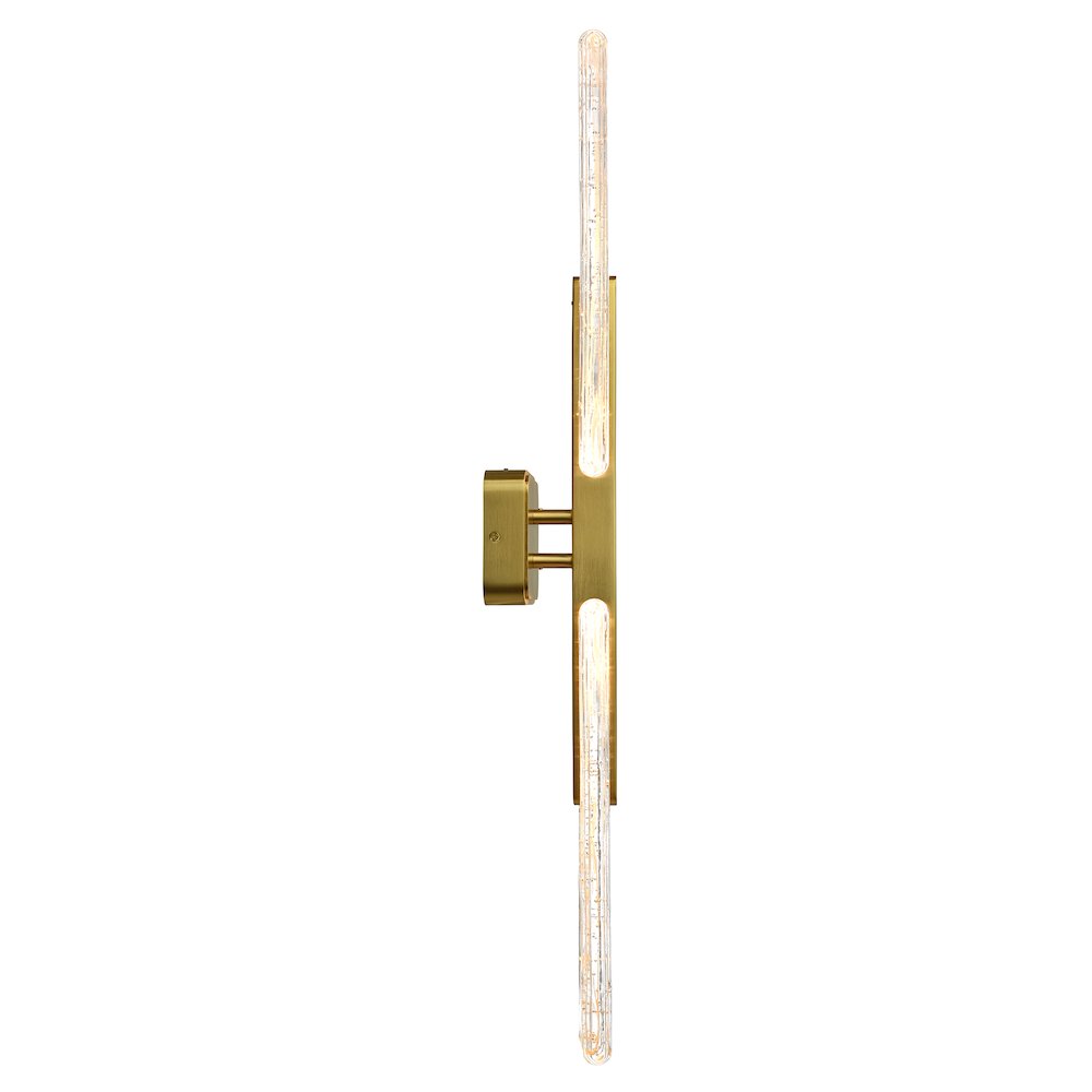 Curva Integrated LED 36in Brass Vanity Light with Handcrafted Glass. Picture 4