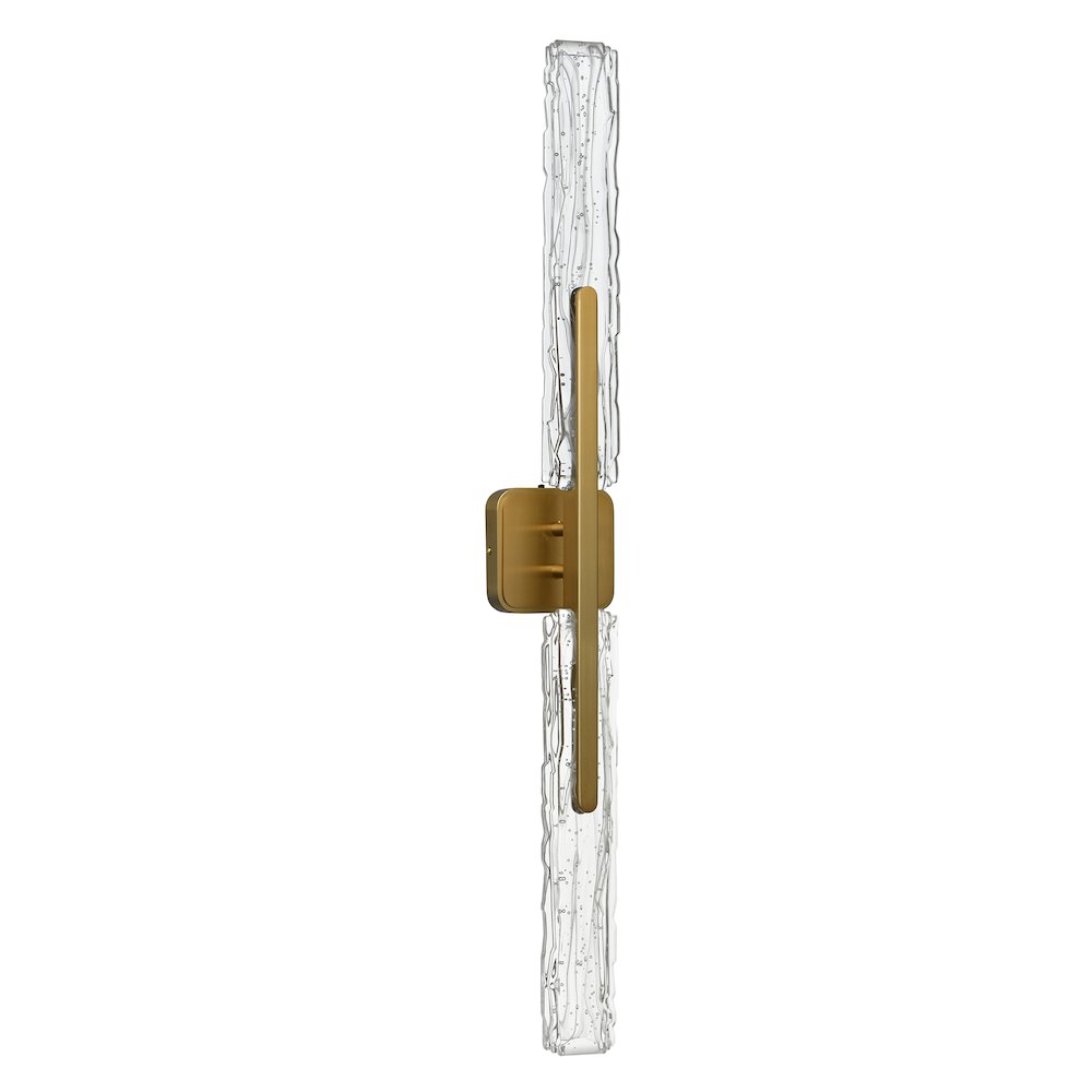 Curva Integrated LED 36in Brass Vanity Light with Handcrafted Glass. Picture 5