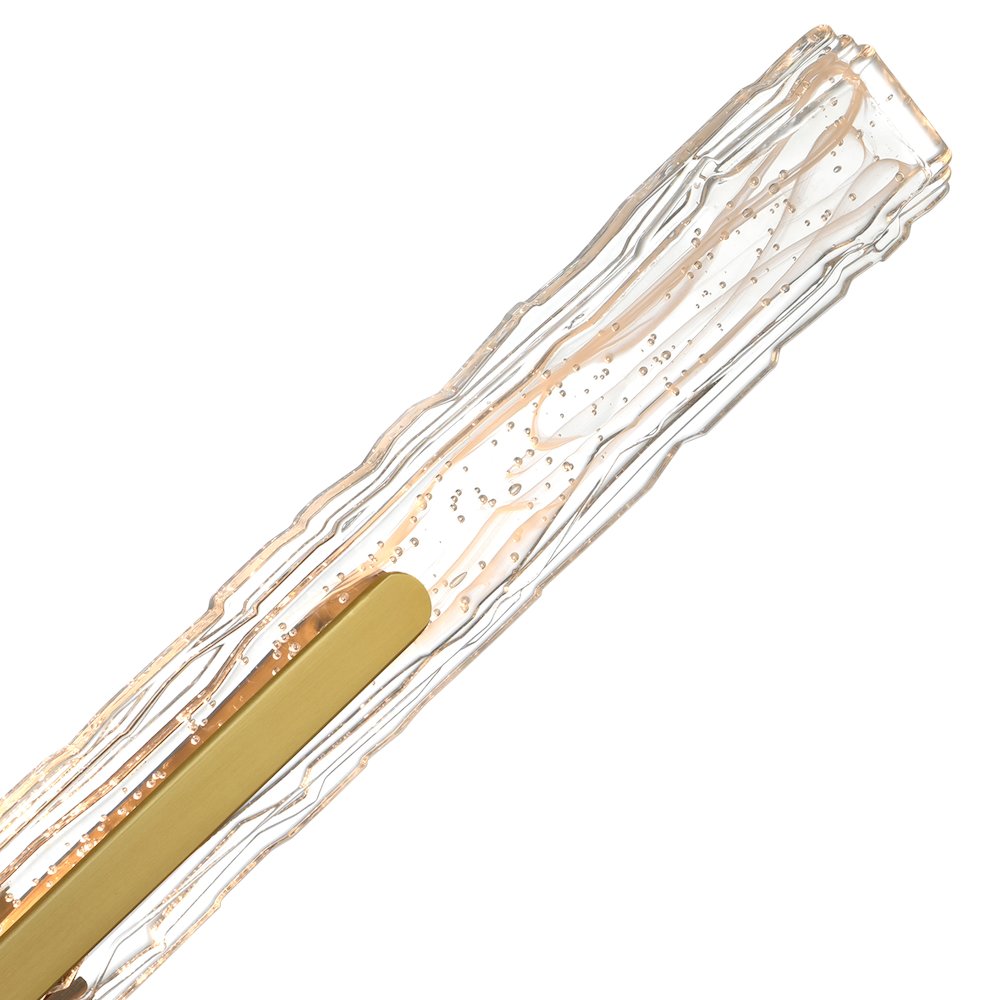 Curva Integrated LED 36in Brass Vanity Light with Handcrafted Glass. Picture 6