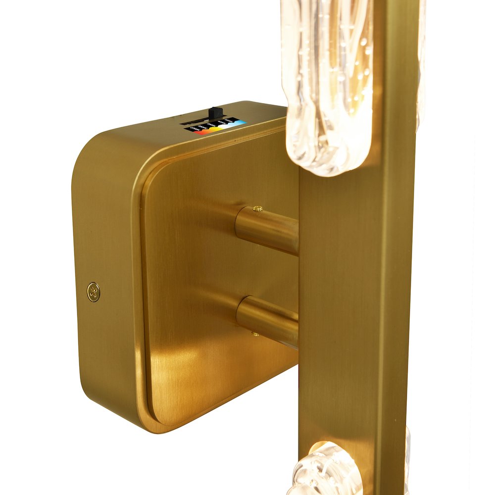 Curva Integrated LED 36in Brass Vanity Light with Handcrafted Glass. Picture 7
