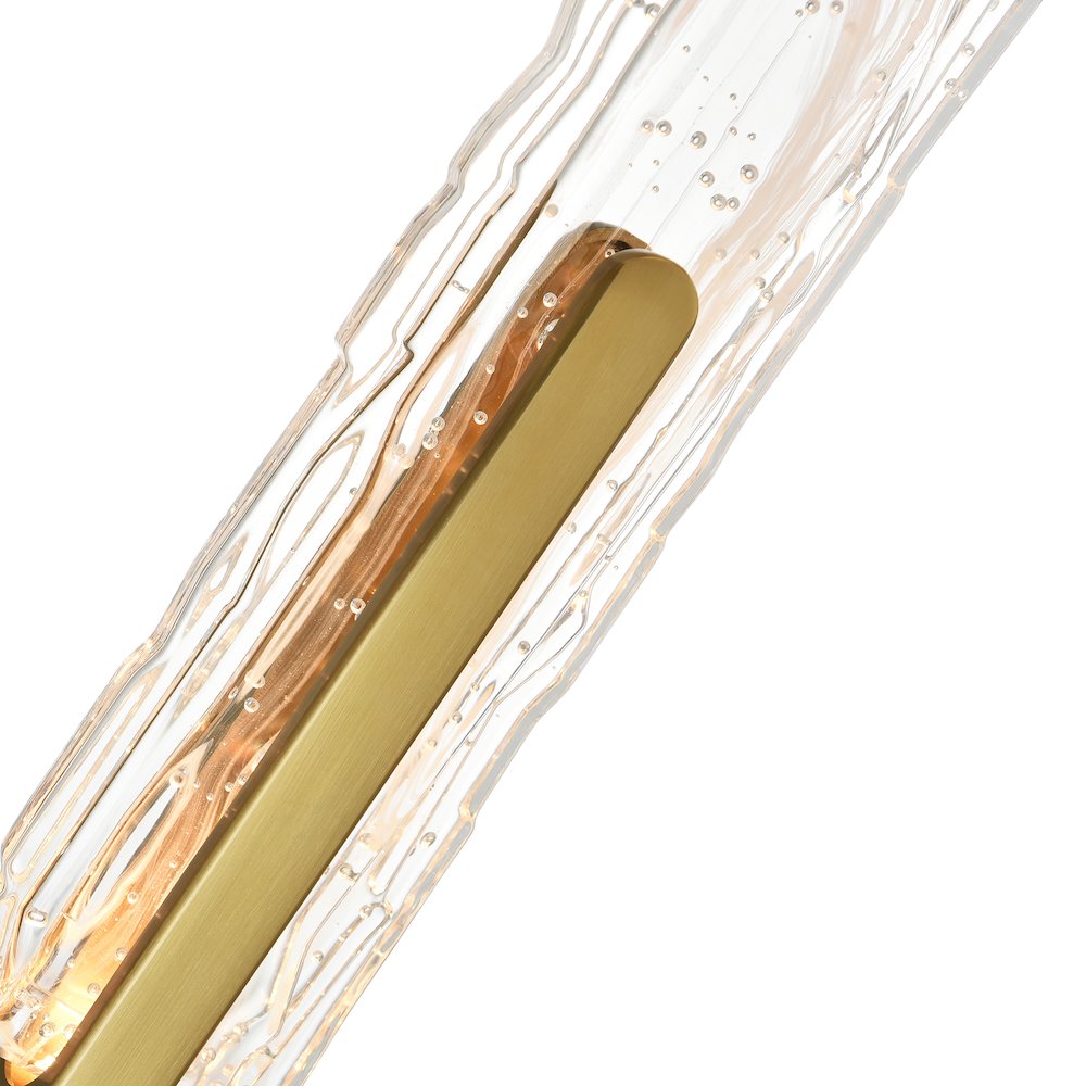 Curva Integrated LED 36in Brass Vanity Light with Handcrafted Glass. Picture 8