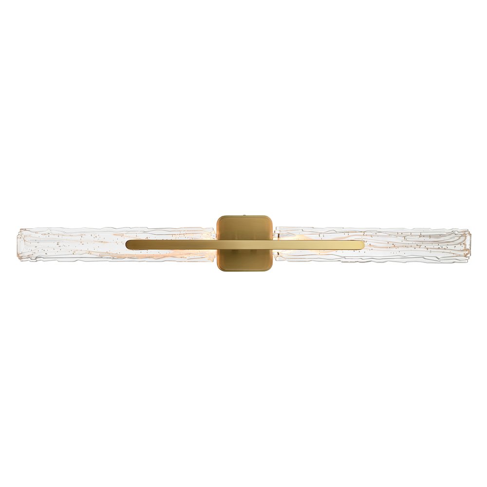 Curva Integrated LED 36in Brass Vanity Light with Handcrafted Glass. Picture 9