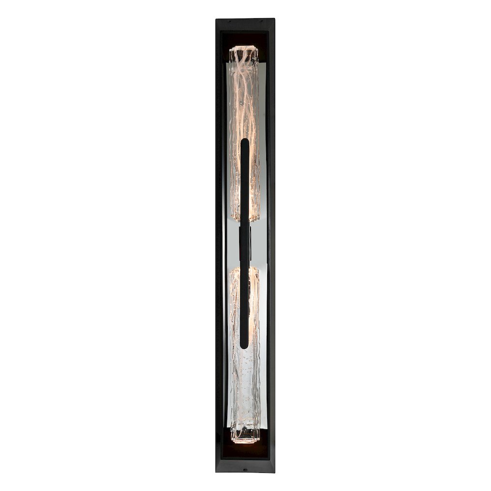 Curva Integrated LED 44in Sand Black Outdoor Wall Light with Handcrafted Glass. Picture 3