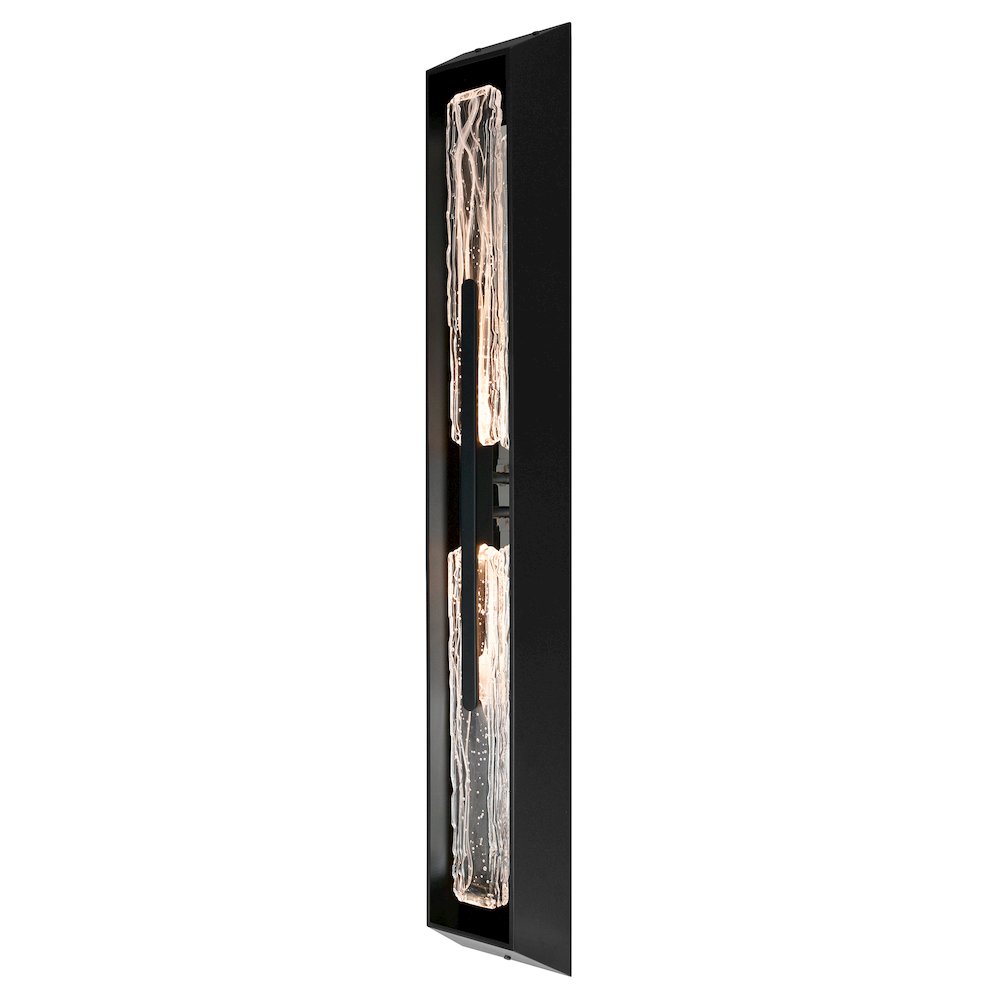 Curva Integrated LED 44in Sand Black Outdoor Wall Light with Handcrafted Glass. Picture 5