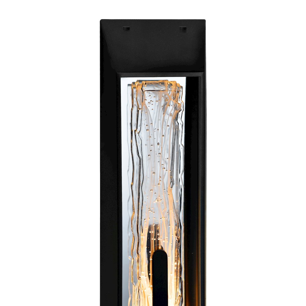 Curva Integrated LED 44in Sand Black Outdoor Wall Light with Handcrafted Glass. Picture 7