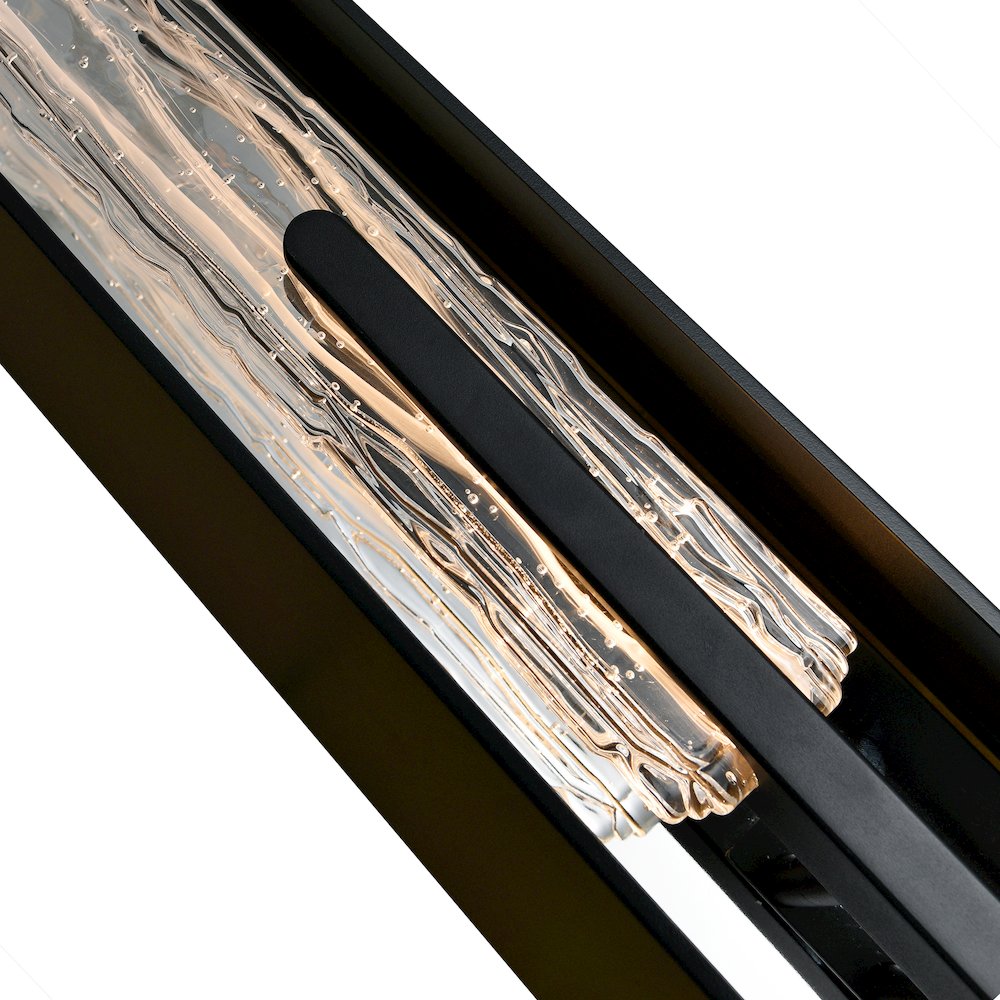 Curva Integrated LED 44in Sand Black Outdoor Wall Light with Handcrafted Glass. Picture 8