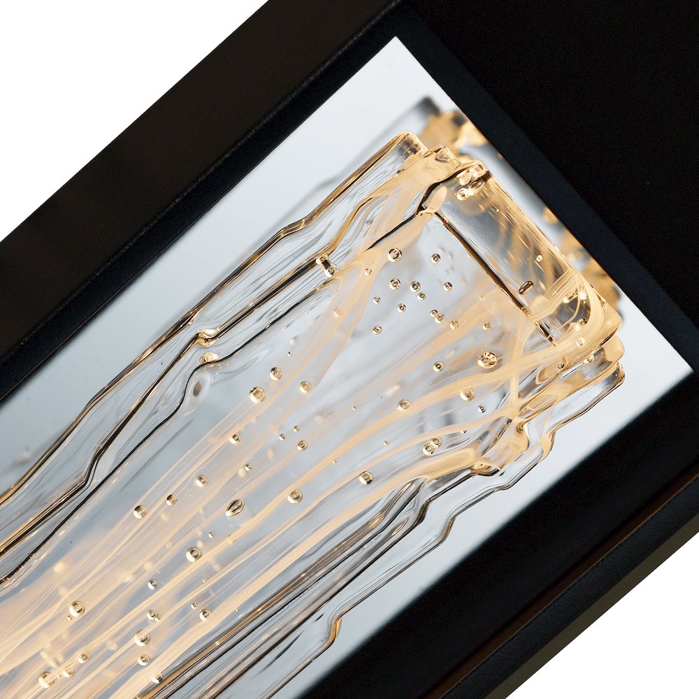 Curva Integrated LED 44in Sand Black Outdoor Wall Light with Handcrafted Glass. Picture 9