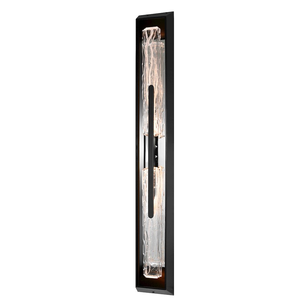 Curva Integrated LED 44in Sand Black Outdoor Wall Light with Handcrafted Glass. Picture 1
