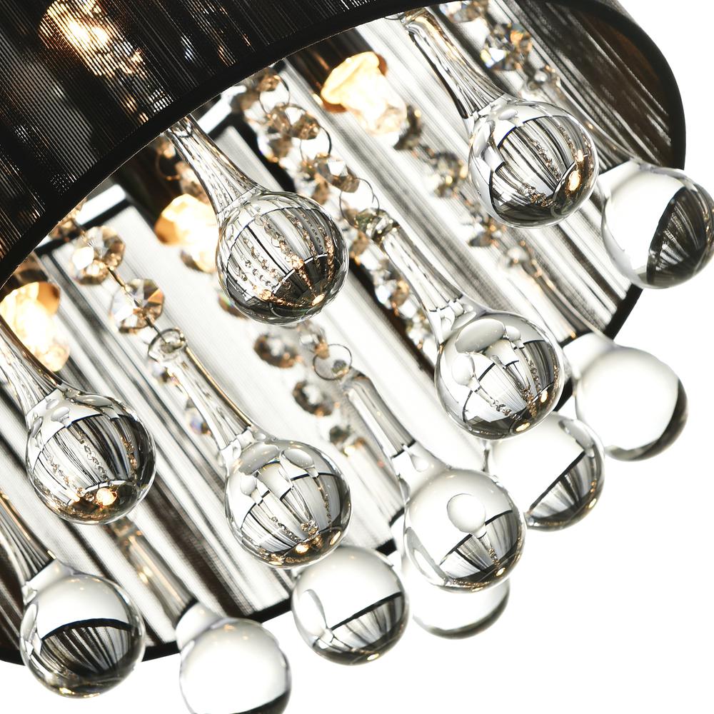 Water Drop 4 Light Drum Shade Flush Mount With Chrome Finish. Picture 6