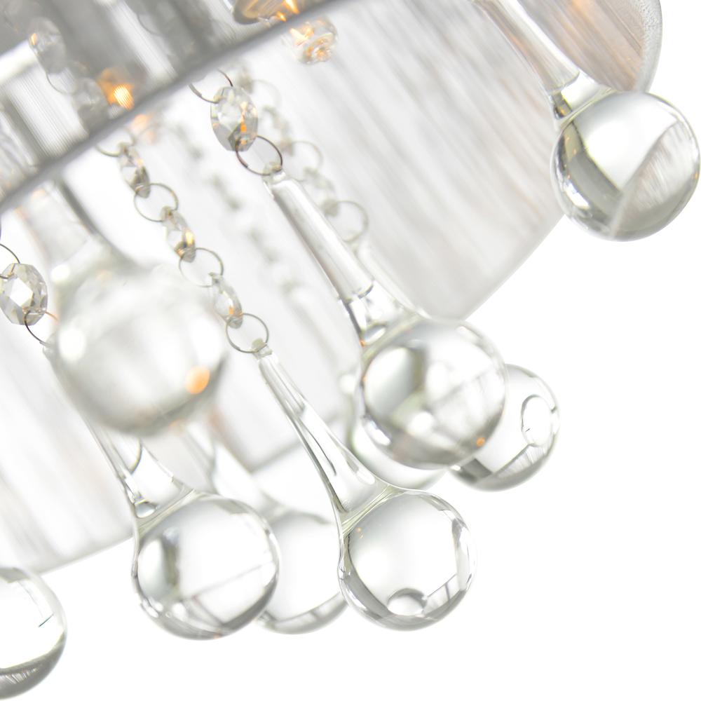 Water Drop 4 Light Drum Shade Flush Mount With Chrome Finish. Picture 5