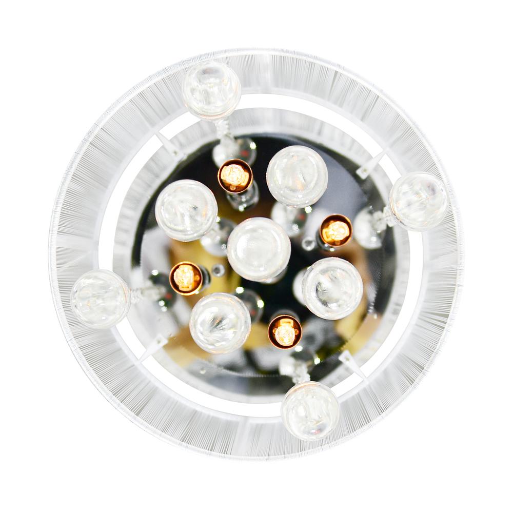 Water Drop 4 Light Drum Shade Flush Mount With Chrome Finish. Picture 2