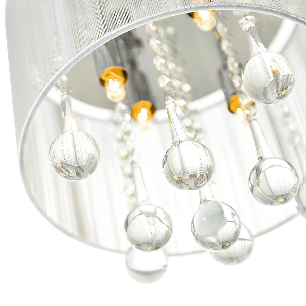 Water Drop 4 Light Drum Shade Flush Mount With Chrome Finish. Picture 5
