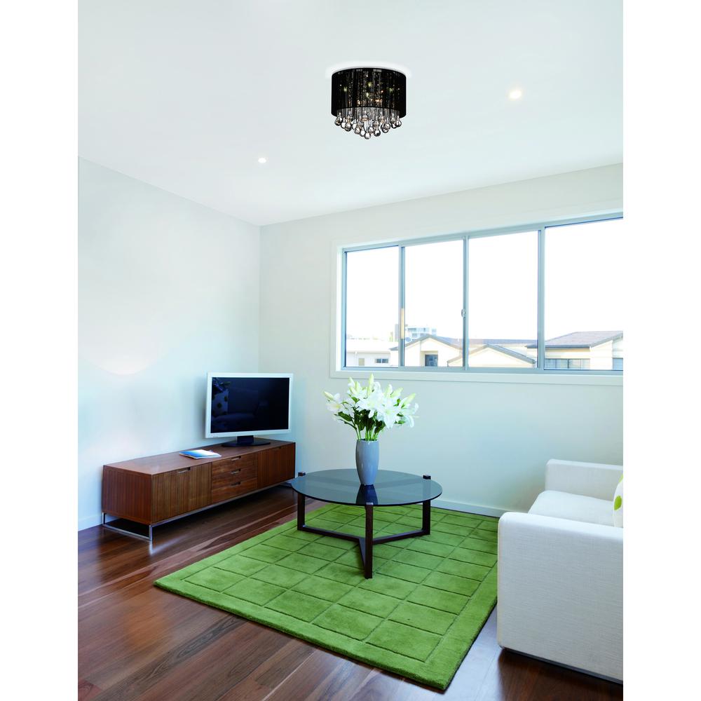 Water Drop 6 Light Drum Shade Flush Mount With Chrome Finish. Picture 2