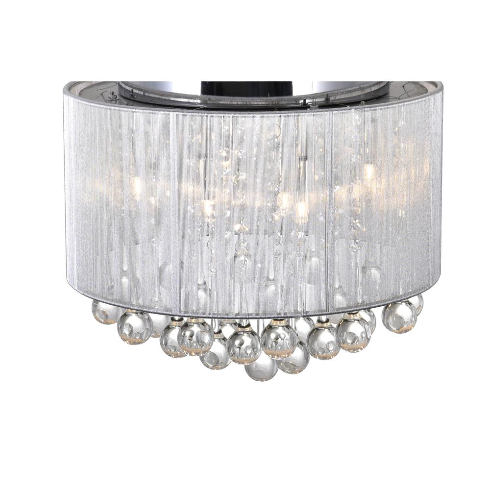 Water Drop 6 Light Drum Shade Flush Mount With Chrome Finish. Picture 2