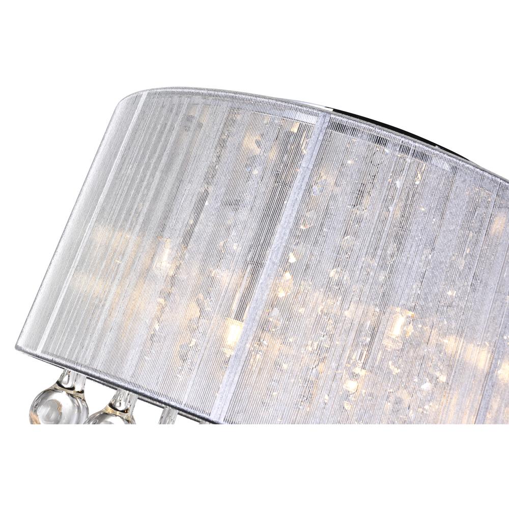 Water Drop 6 Light Drum Shade Flush Mount With Chrome Finish. Picture 4