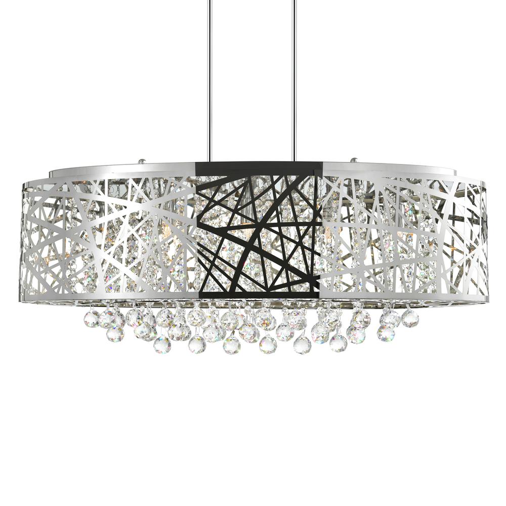 Eternity 8 Light Drum Shade Chandelier With Chrome Finish. Picture 2