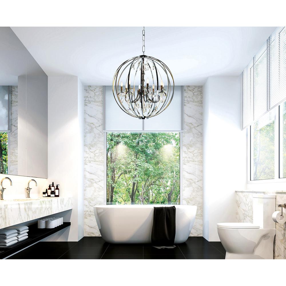 Abia 8 Light Up Chandelier With Chrome Finish. Picture 7