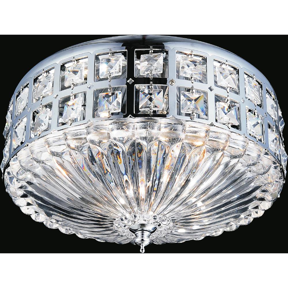 Bloome 4 Light Bowl Flush Mount With Chrome Finish. Picture 1