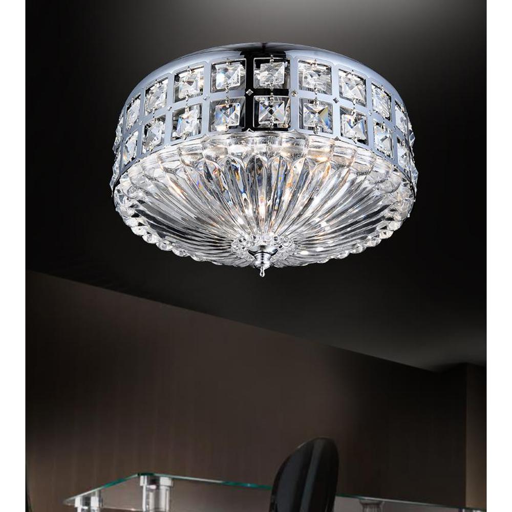 Bloome 4 Light Bowl Flush Mount With Chrome Finish. Picture 2