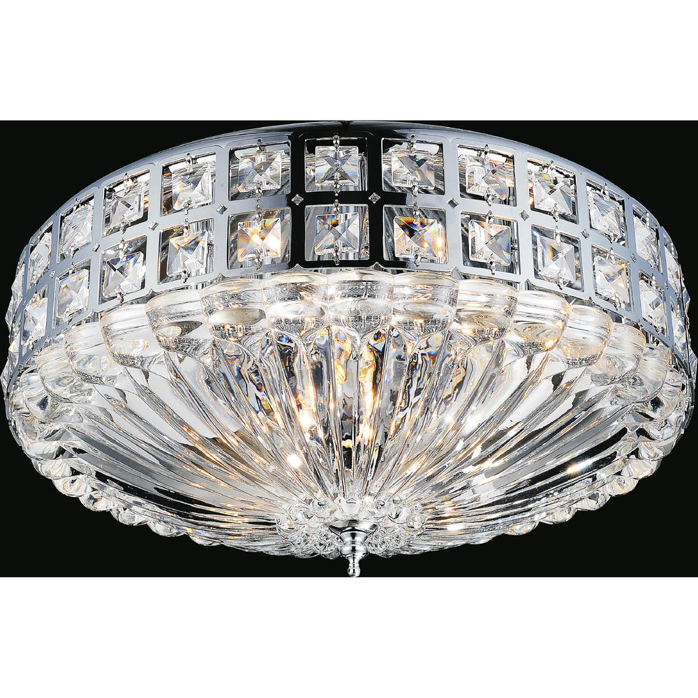 Bloome 6 Light Bowl Flush Mount With Chrome Finish. Picture 1