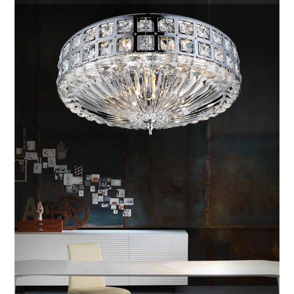 Bloome 6 Light Bowl Flush Mount With Chrome Finish. Picture 2