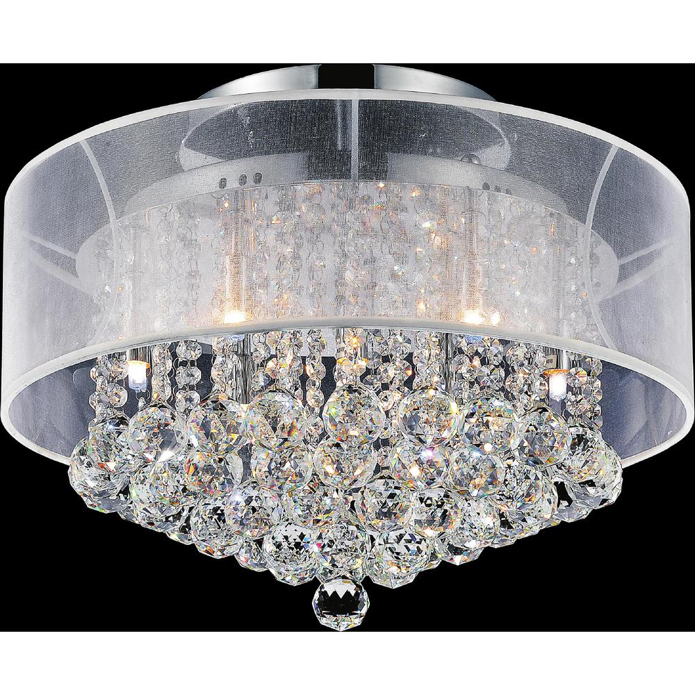 Radiant 9 Light Drum Shade Flush Mount With Chrome Finish. Picture 2