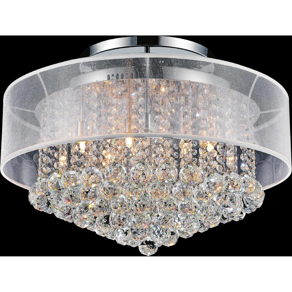 Radiant 12 Light Drum Shade Flush Mount With Chrome Finish. Picture 2