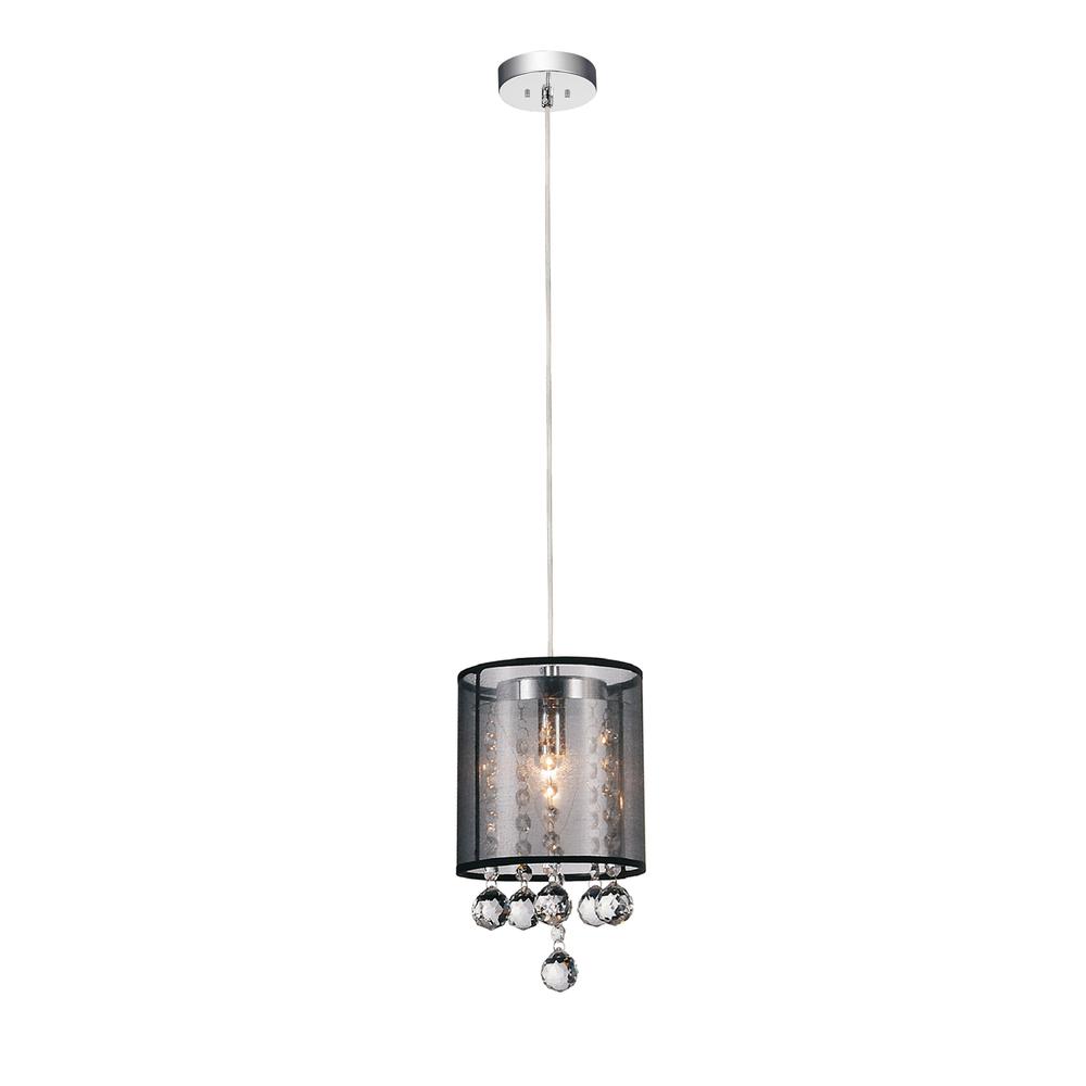 Radiant 1 Light Drum Shade Mini Pendant With Chrome Finish. Picture 2
