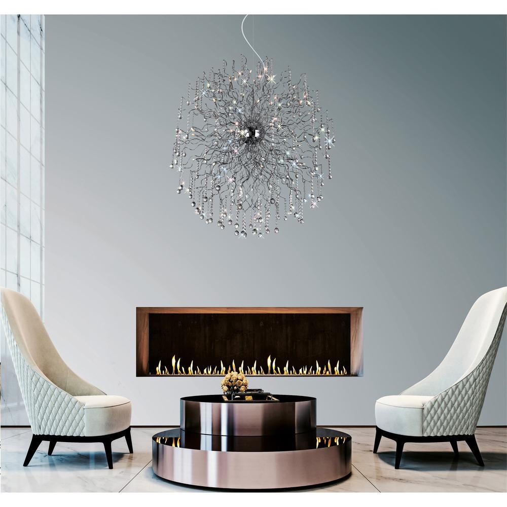 Cherry Blossom 32 Light Chandelier With Chrome Finish. Picture 2