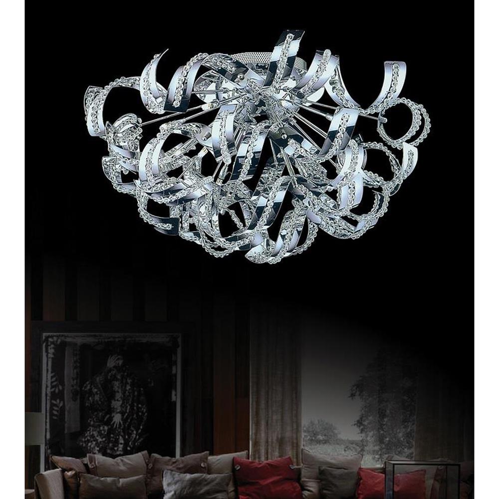 Swivel 9 Light Flush Mount With Chrome Finish. Picture 1