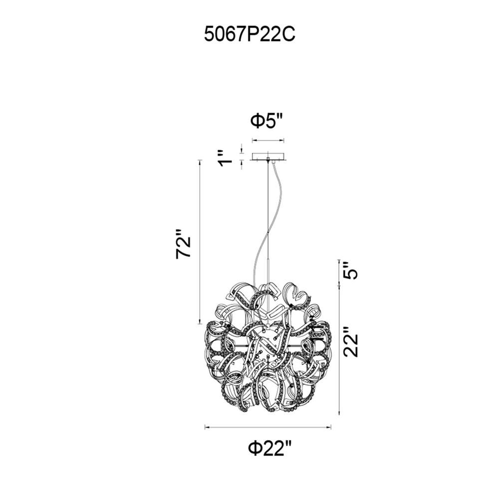 Swivel 14 Light Chandelier With Chrome Finish. Picture 5