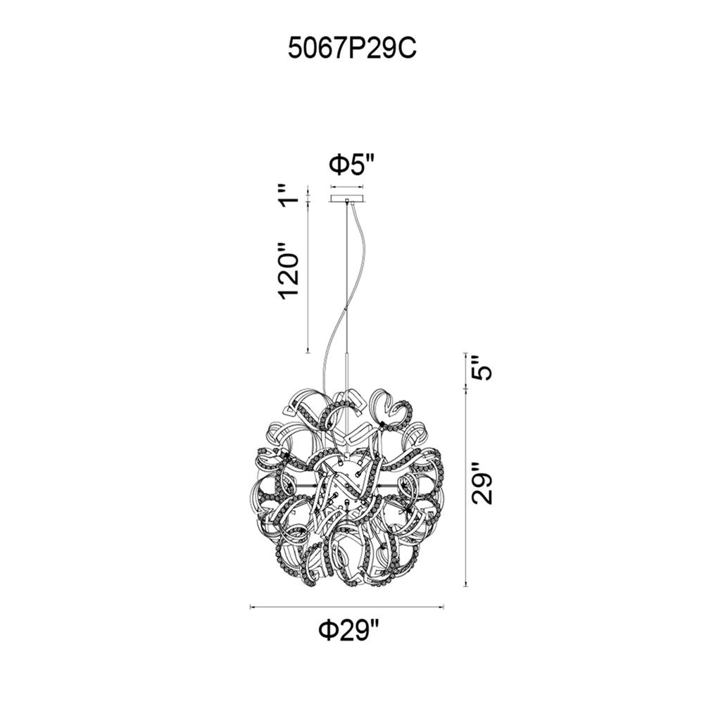 Swivel 18 Light Chandelier With Chrome Finish. Picture 7