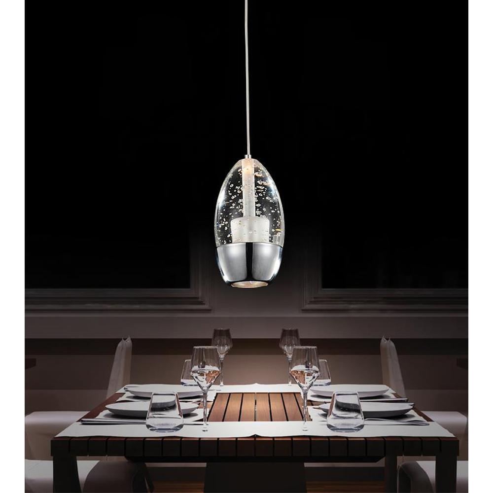 Perrier 1 Light Down Mini Pendant With Chrome Finish. Picture 2