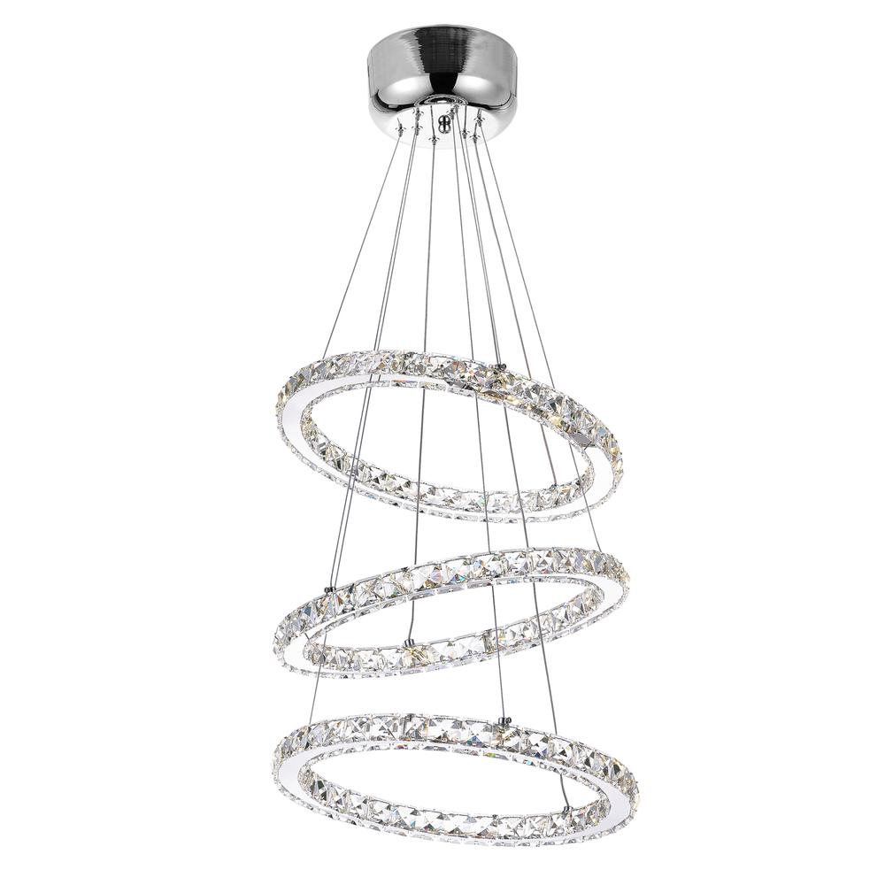 Ring LED Chandelier With Chrome Finish. Picture 1