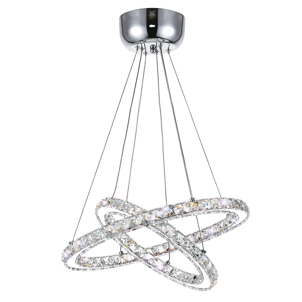 Ring LED Chandelier With Chrome Finish. Picture 1