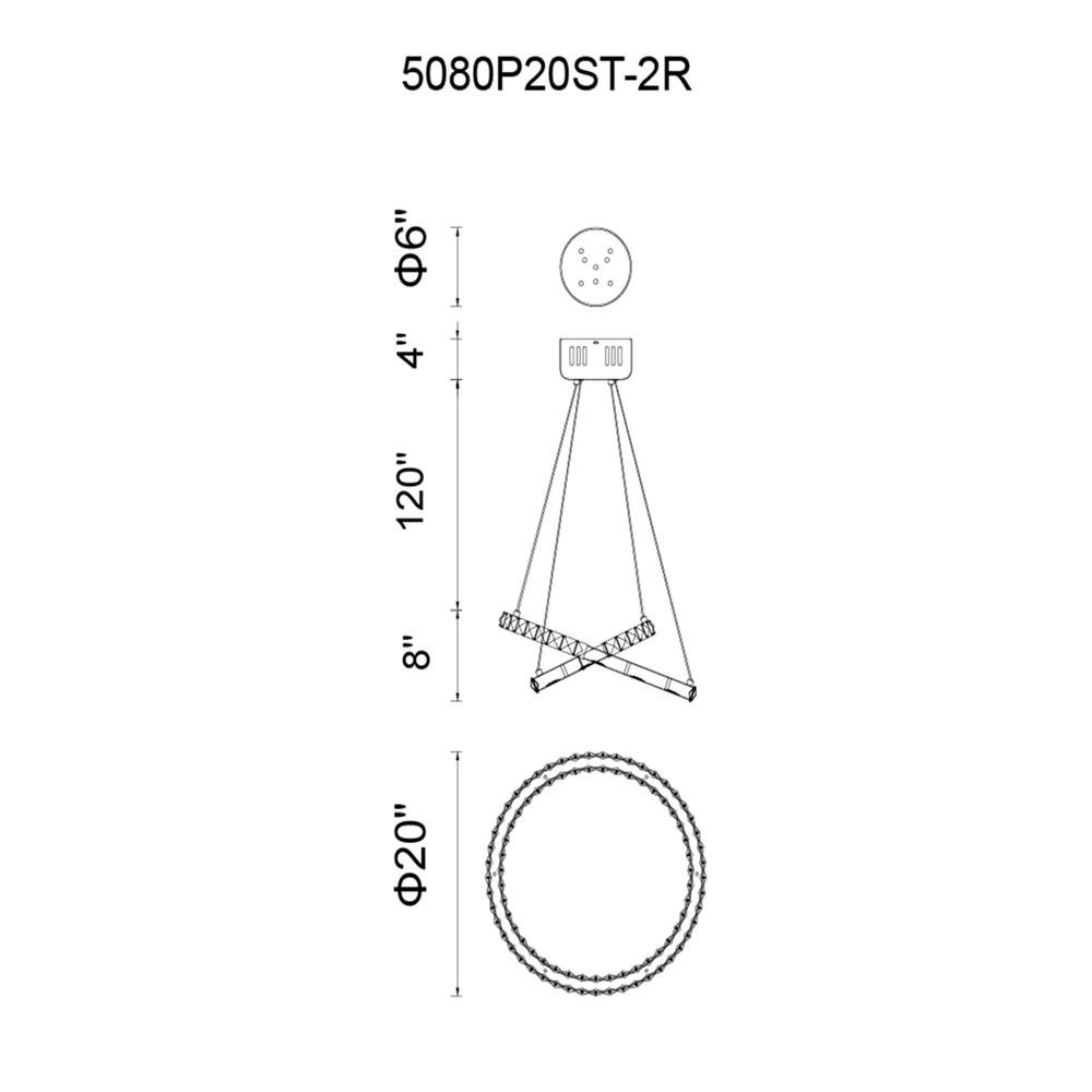 Ring LED Chandelier With Chrome Finish. Picture 6
