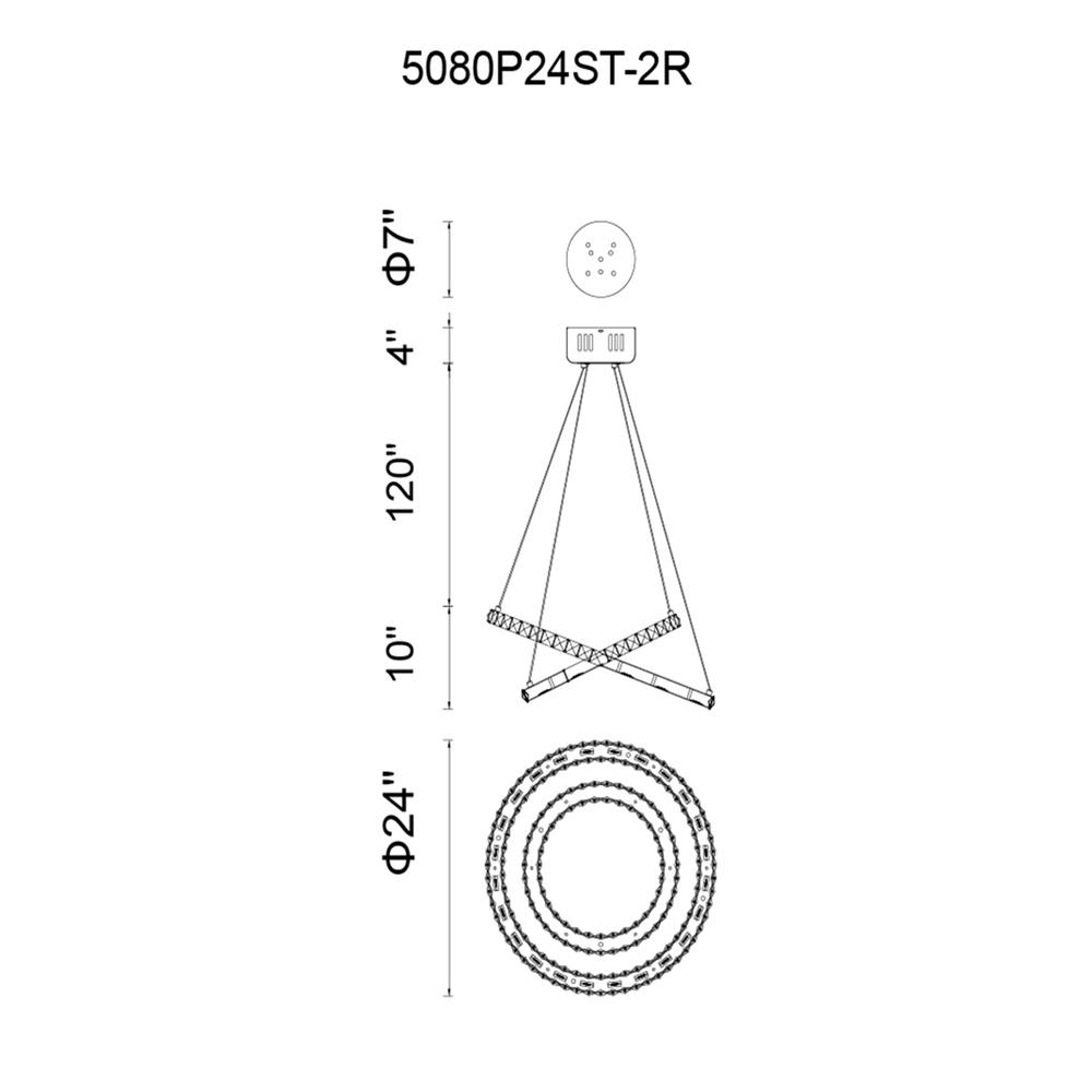 Ring LED Chandelier With Chrome Finish. Picture 6