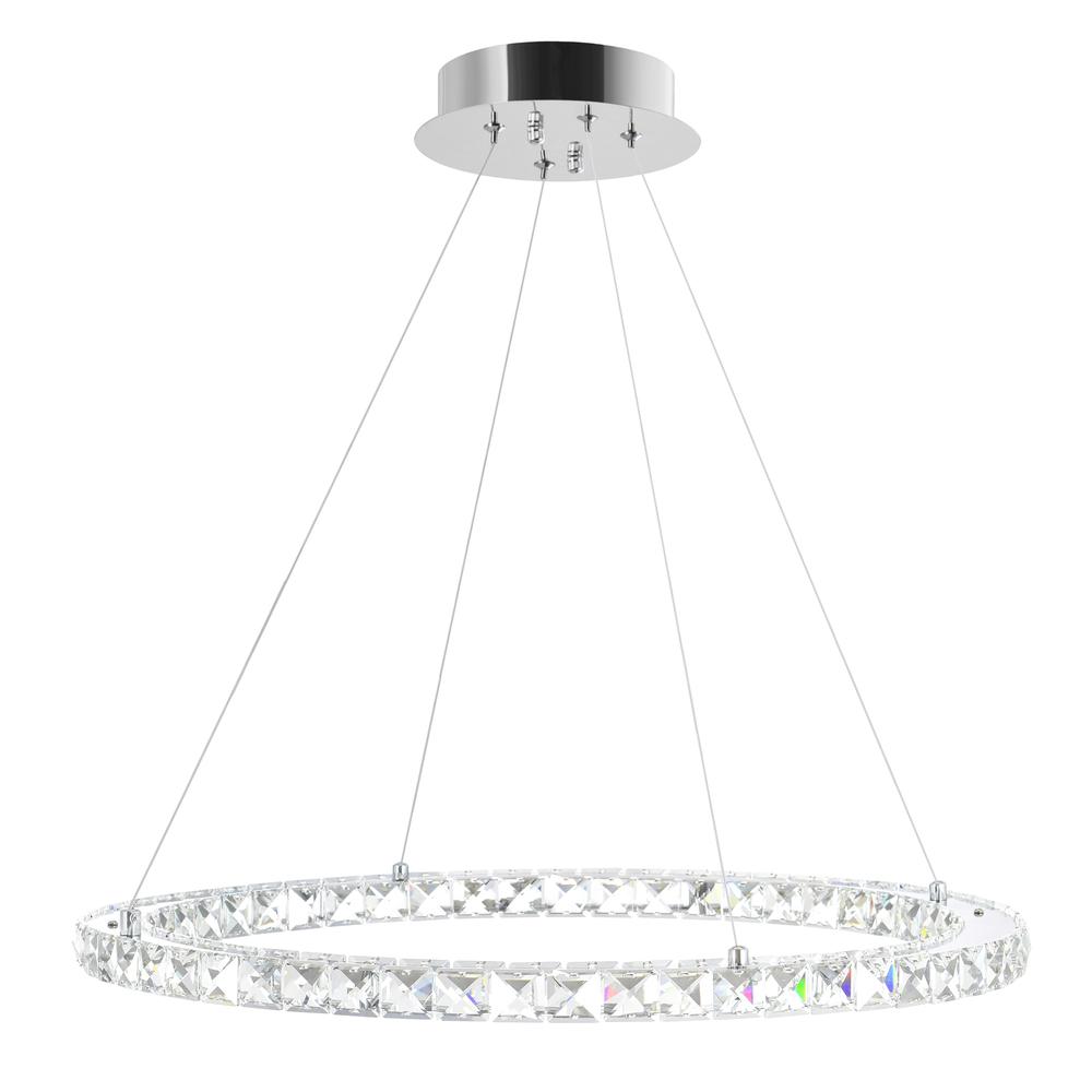 Ring LED Chandelier With Chrome Finish. Picture 2