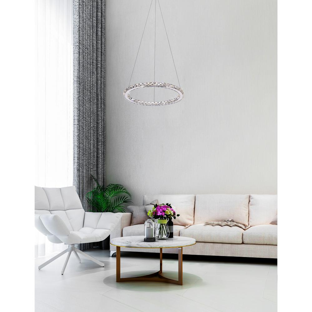 Ring LED Chandelier With Chrome Finish. Picture 6