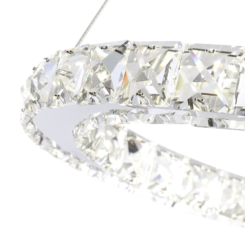 Ring LED Chandelier With Chrome Finish. Picture 3