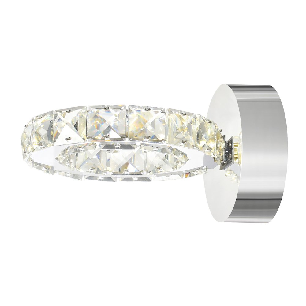 Ring LED Wall Sconce With Chrome Finish. Picture 1