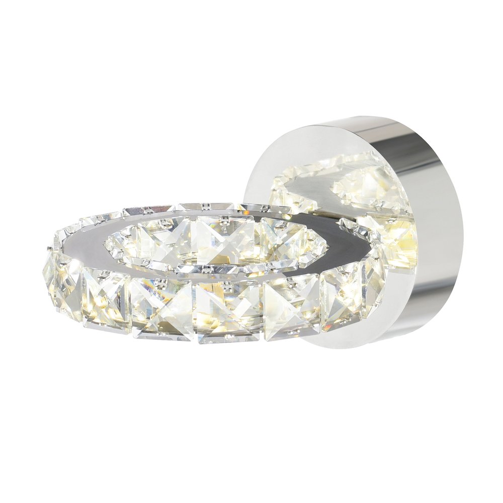 Ring LED Wall Sconce With Chrome Finish. Picture 3