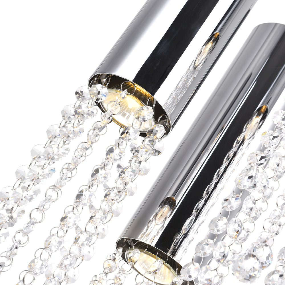 Extended 9 Light Multi Light Pendant With Chrome Finish. Picture 2