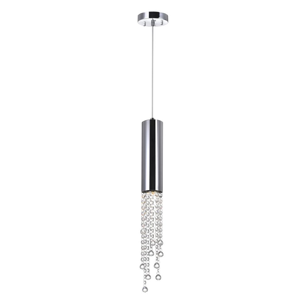 Extended 1 Light Down Mini Pendant With Chrome Finish. Picture 1