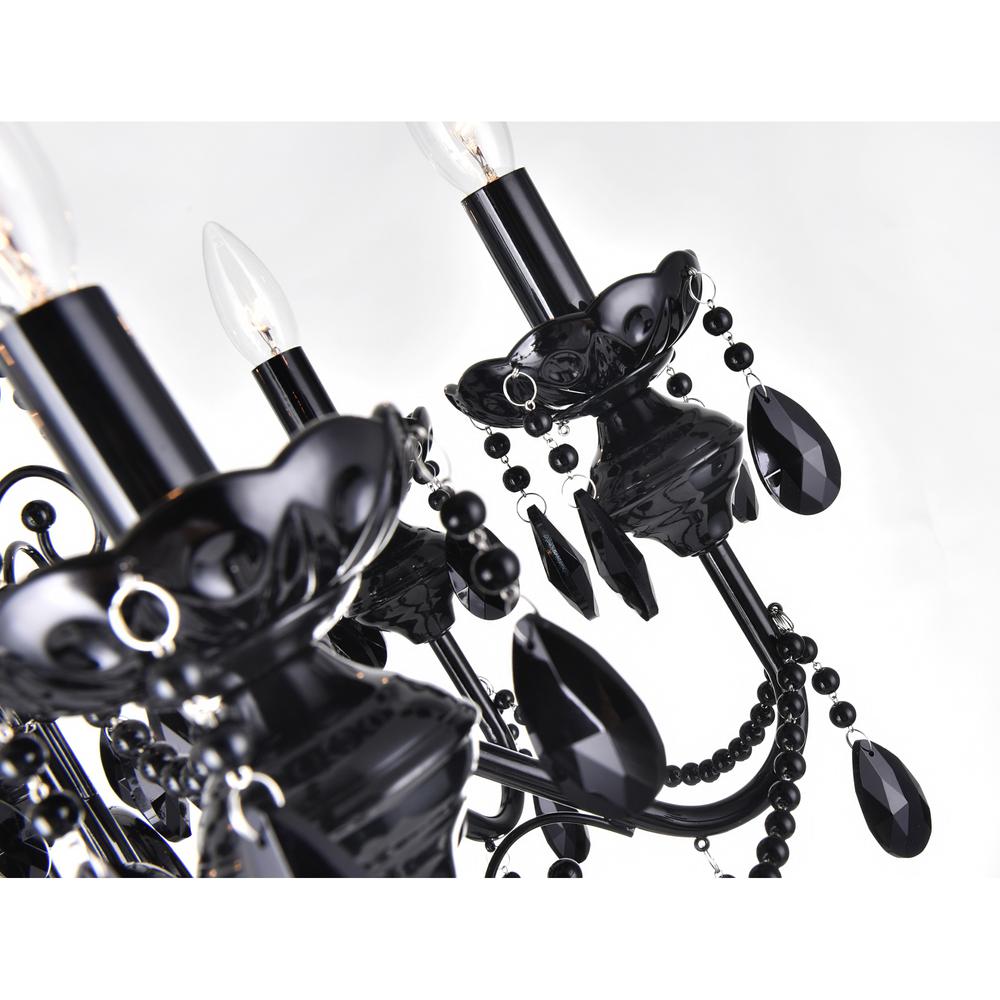 Keen 6 Light Up Chandelier With Black Finish. Picture 5