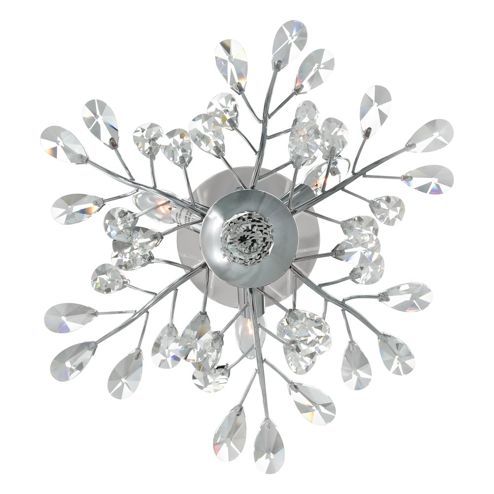 Ivy 3 Light Drum Shade Flush Mount With Chrome Finish. Picture 3