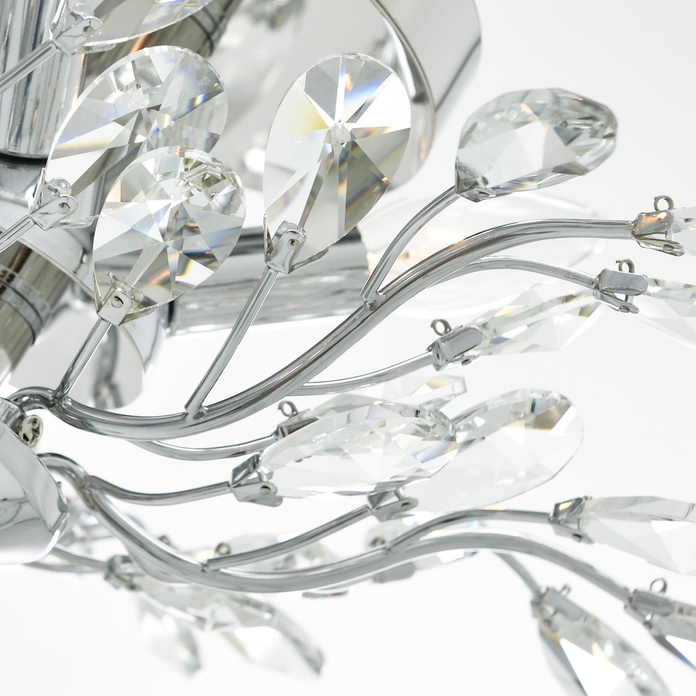 Ivy 3 Light Drum Shade Flush Mount With Chrome Finish. Picture 5