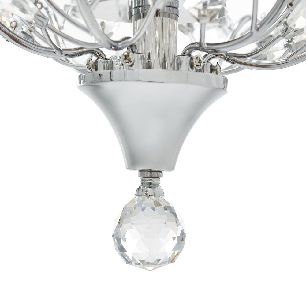 Ivy 3 Light Drum Shade Flush Mount With Chrome Finish. Picture 4