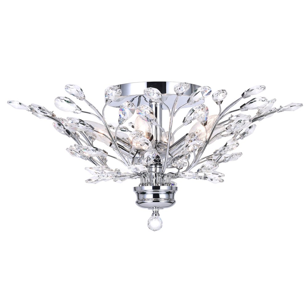 Ivy 6 Light Flush Mount With Chrome Finish. Picture 1